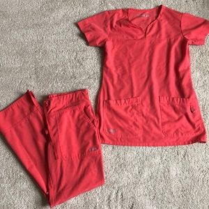 Coral greys anatomy signature line xs vguc scrubs